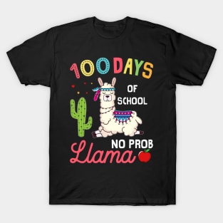 100 Days Of School No Prob Llama T-Shirt
